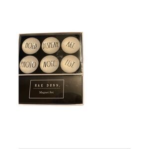 New Rae Dunn Hold Display Art Photo Note List 6 Piece Glass Dome Magnet Set